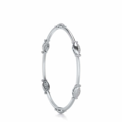 Blanche Silver Bangles - White Gold - Image 3