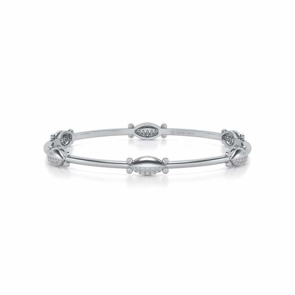 Blanche Silver Bangles - White Gold - Image 4