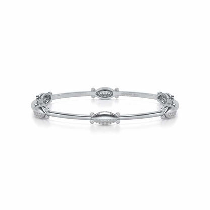 Blanche Silver Bangles - White Gold - Image 4