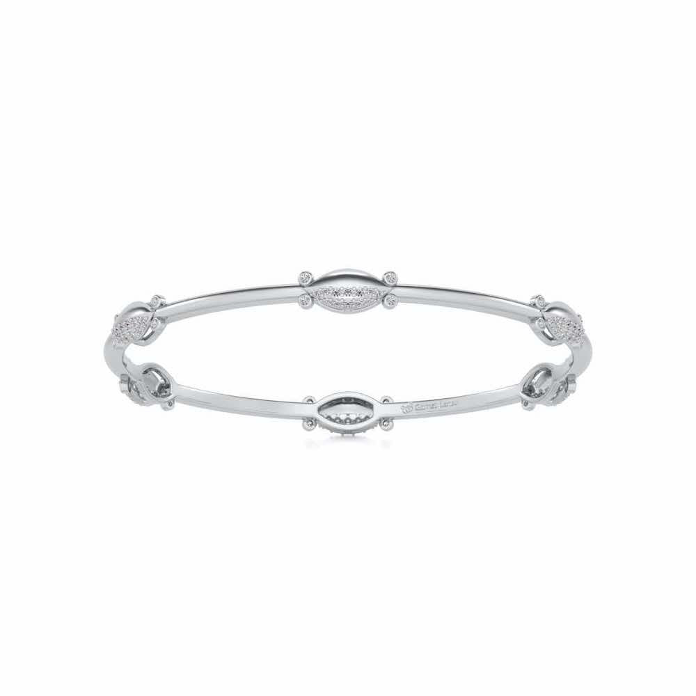 Blanche Silver Bangles - White Gold - Image 5