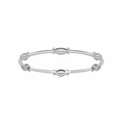Blanche Silver Bangles - White Gold - Image 5