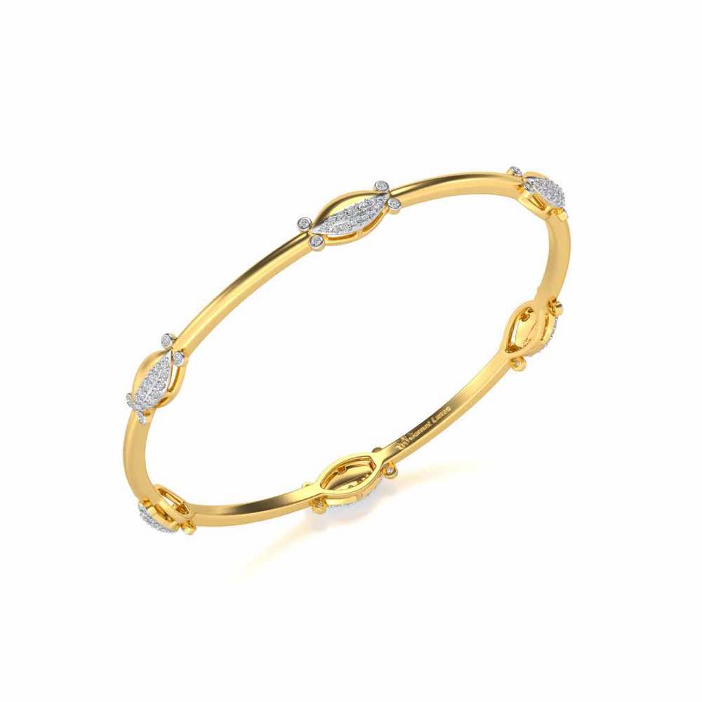 Blanche Silver Bangles - Yellow Gold - Image 1
