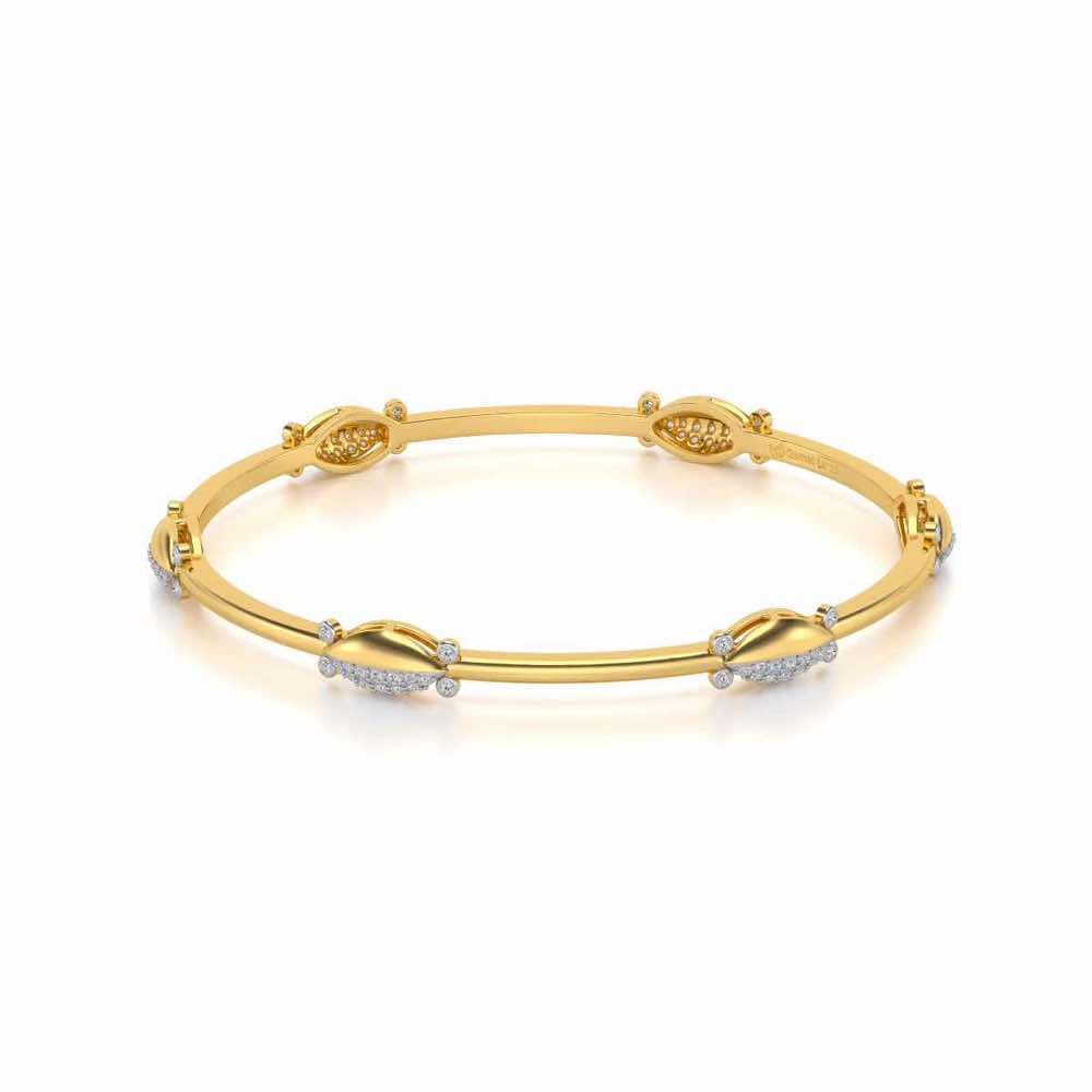 Blanche Silver Bangles - Yellow Gold - Image 2