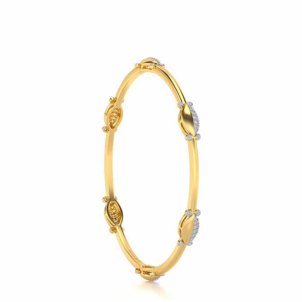 Blanche Silver Bangles - Yellow Gold - Image 3