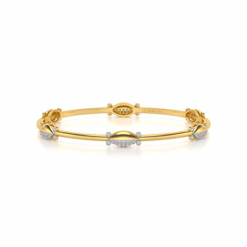 Blanche Silver Bangles - Yellow Gold - Image 4