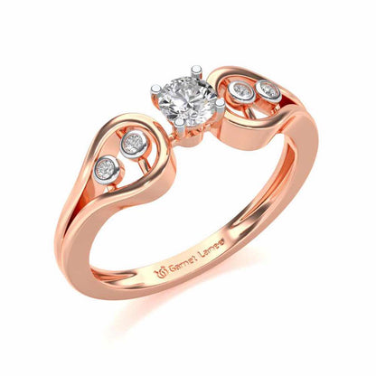 Blatant Beauty Solitaire Silver Ring - Rose Gold - Image 1