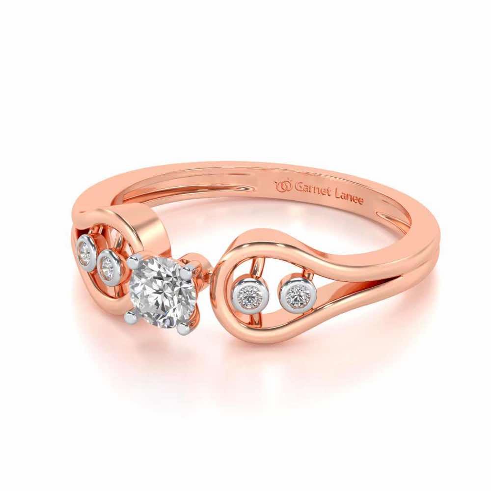 Blatant Beauty Solitaire Silver Ring - Rose Gold - Image 2