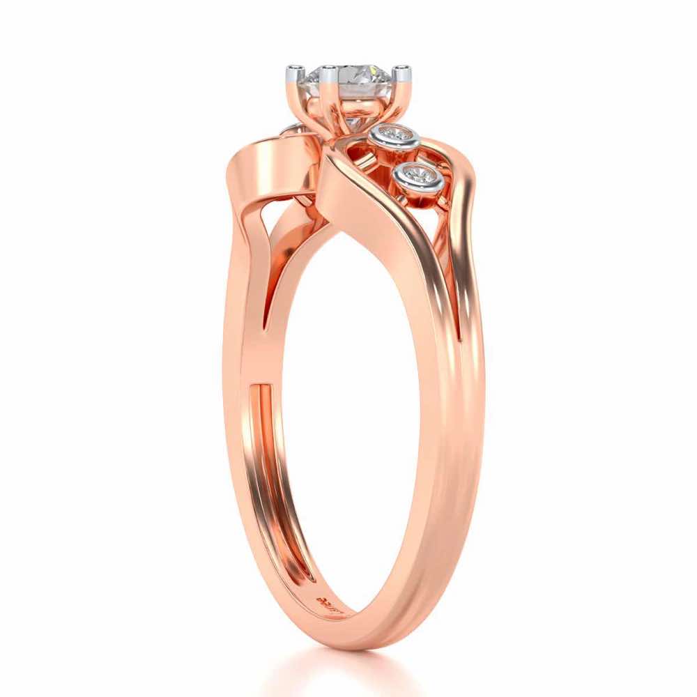 Blatant Beauty Solitaire Silver Ring - Rose Gold - Image 3