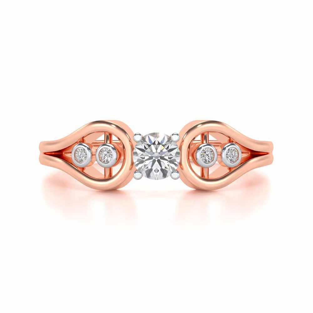 Blatant Beauty Solitaire Silver Ring - Rose Gold - Image 4