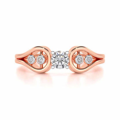 Blatant Beauty Solitaire Silver Ring - Rose Gold - Image 4