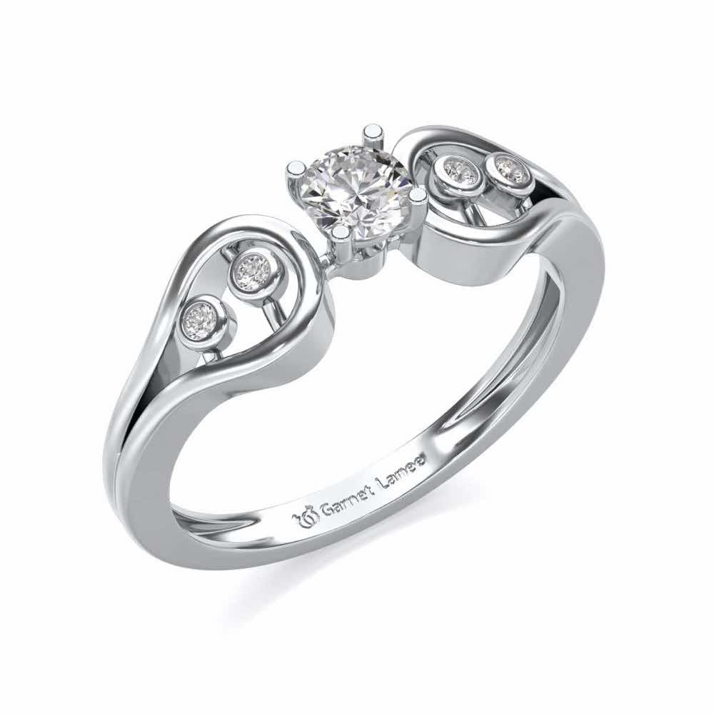 Blatant Beauty Solitaire Silver Ring - White Gold - Image 1