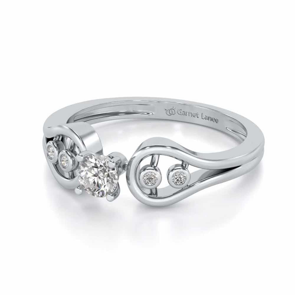 Blatant Beauty Solitaire Silver Ring - White Gold - Image 2