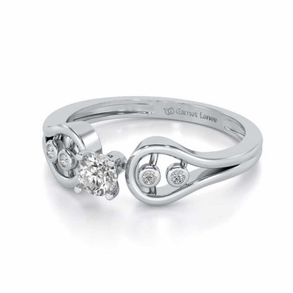 Blatant Beauty Solitaire Silver Ring - White Gold - Image 2