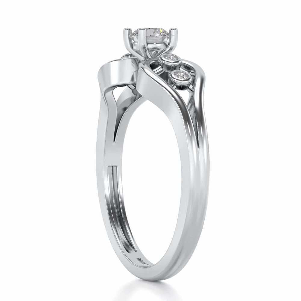 Blatant Beauty Solitaire Silver Ring - White Gold - Image 3