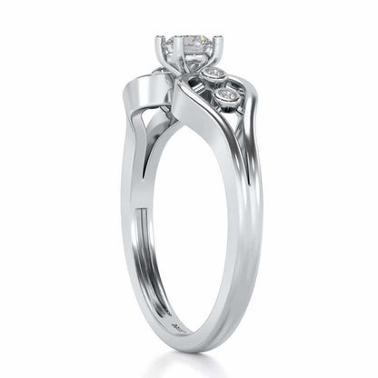 Blatant Beauty Solitaire Silver Ring - White Gold - Image 3