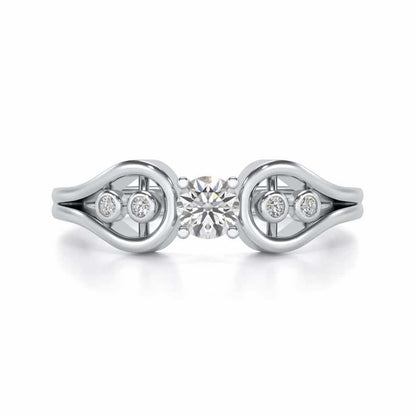Blatant Beauty Solitaire Silver Ring - White Gold - Image 4
