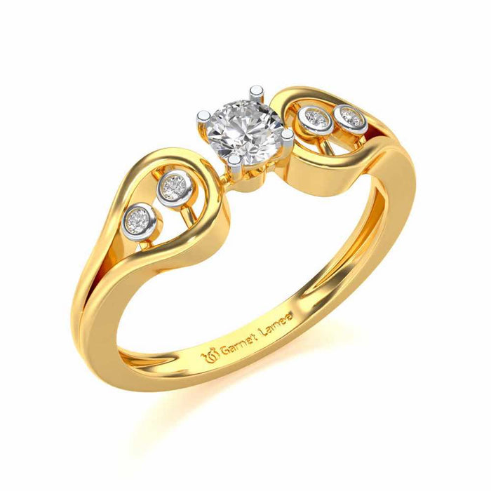 Blatant Beauty Solitaire Silver Ring - Yellow Gold - Image 1
