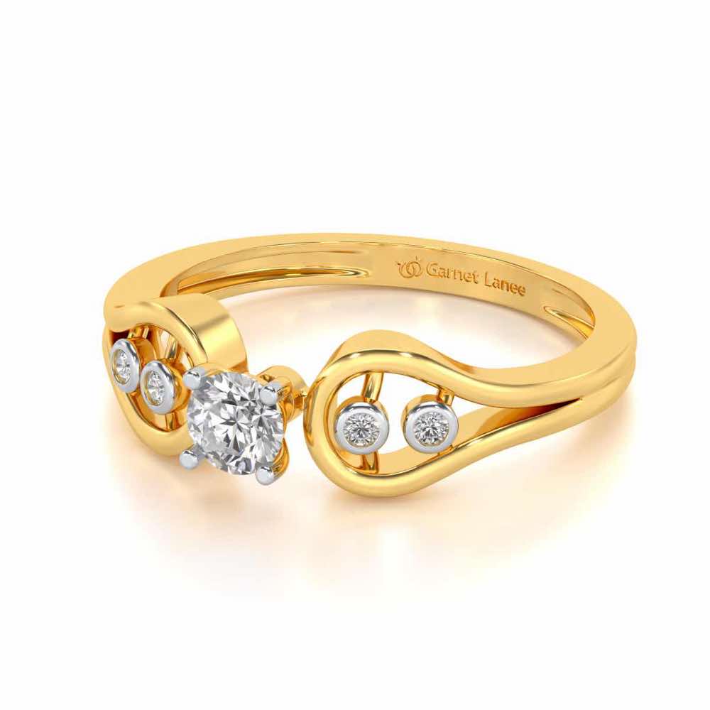 Blatant Beauty Solitaire Silver Ring - Yellow Gold - Image 2