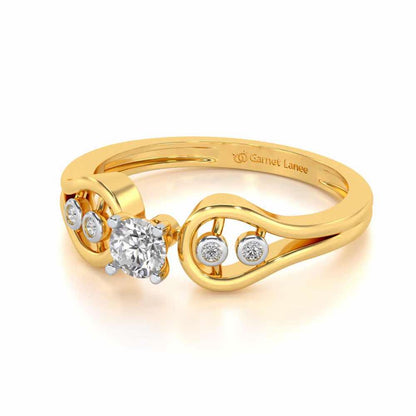 Blatant Beauty Solitaire Silver Ring - Yellow Gold - Image 2