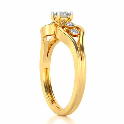Blatant Beauty Solitaire Silver Ring - Yellow Gold - Image 3