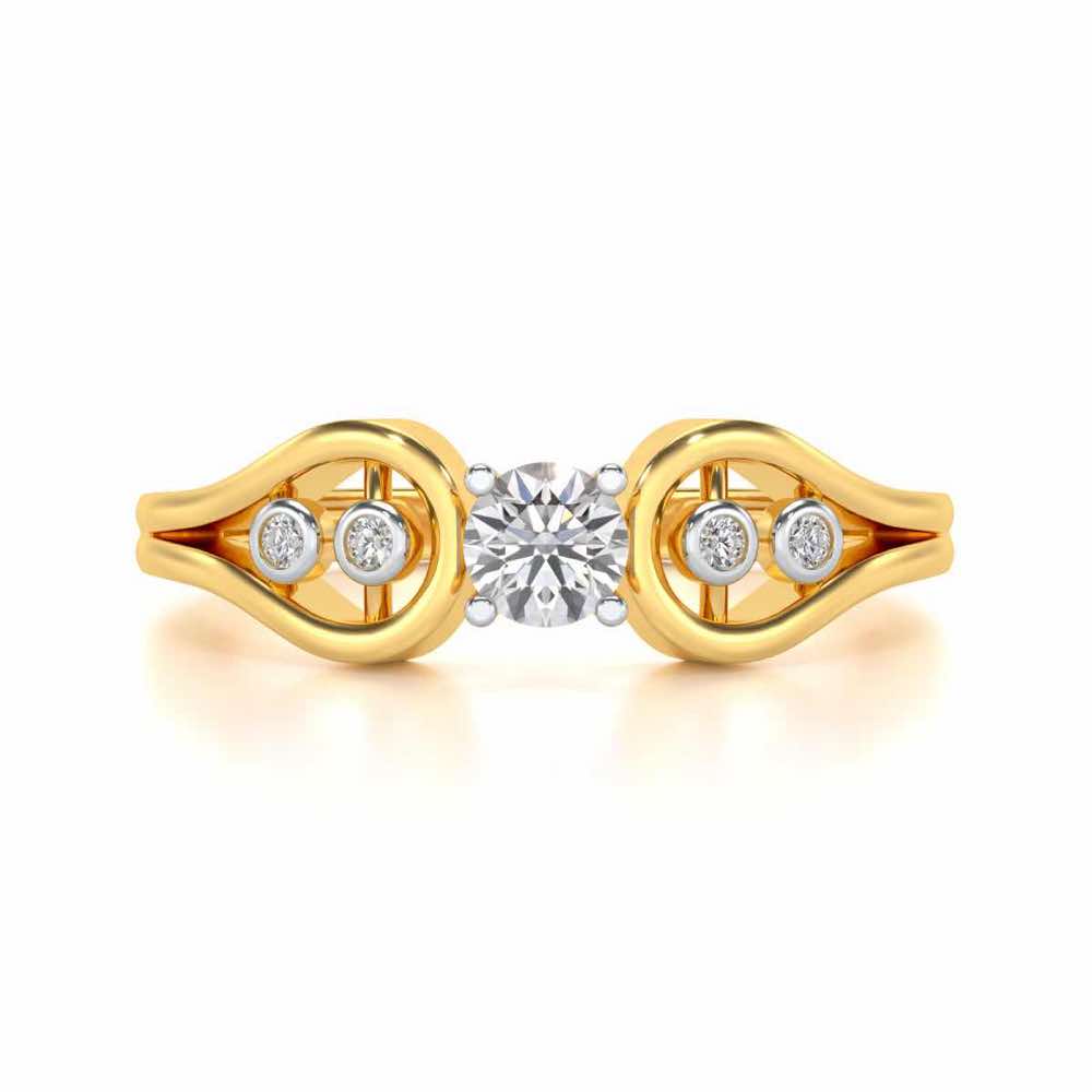 Blatant Beauty Solitaire Silver Ring - Yellow Gold - Image 4