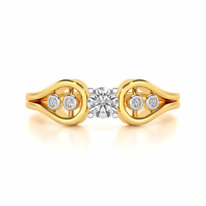 Blatant Beauty Solitaire Silver Ring - Yellow Gold - Image 4