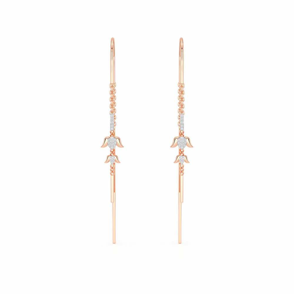 Bless Silver Dangler Earrings - Rose Gold - Image 1