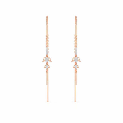 Bless Silver Dangler Earrings - Rose Gold - Image 1