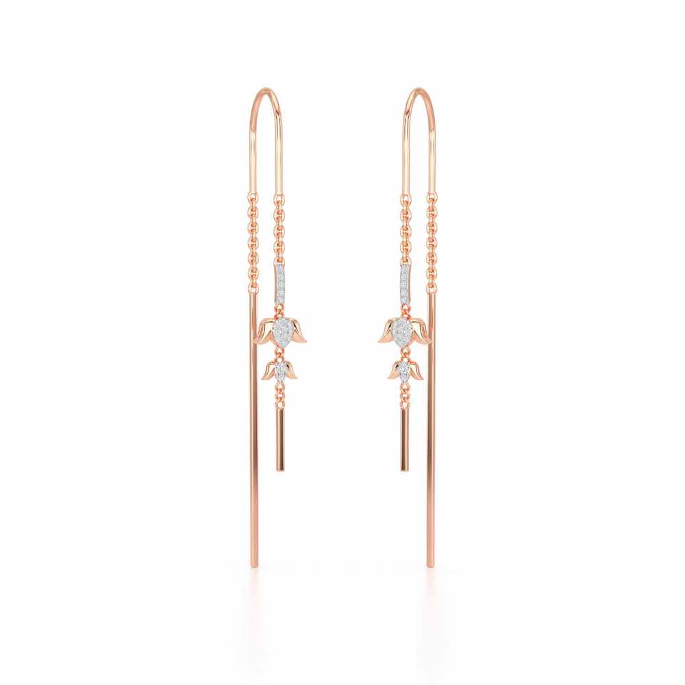 Bless Silver Dangler Earrings - Rose Gold - Image 2