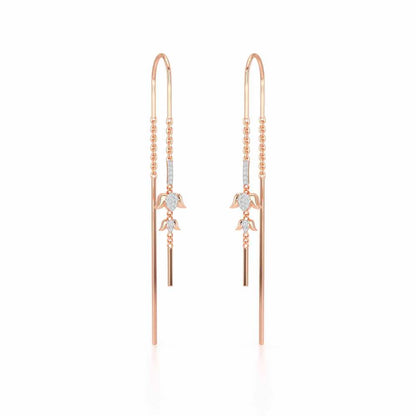 Bless Silver Dangler Earrings - Rose Gold - Image 2