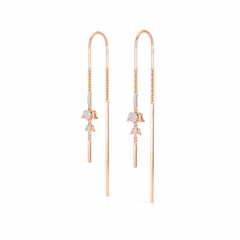Bless Silver Dangler Earrings - Rose Gold - Image 3