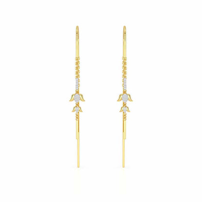 Bless Silver Dangler Earrings - Yellow Gold - Image 1