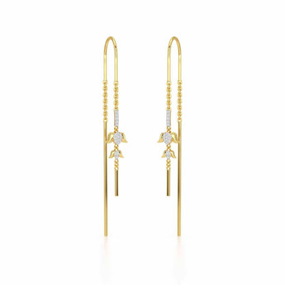 Bless Silver Dangler Earrings - Yellow Gold - Image 2