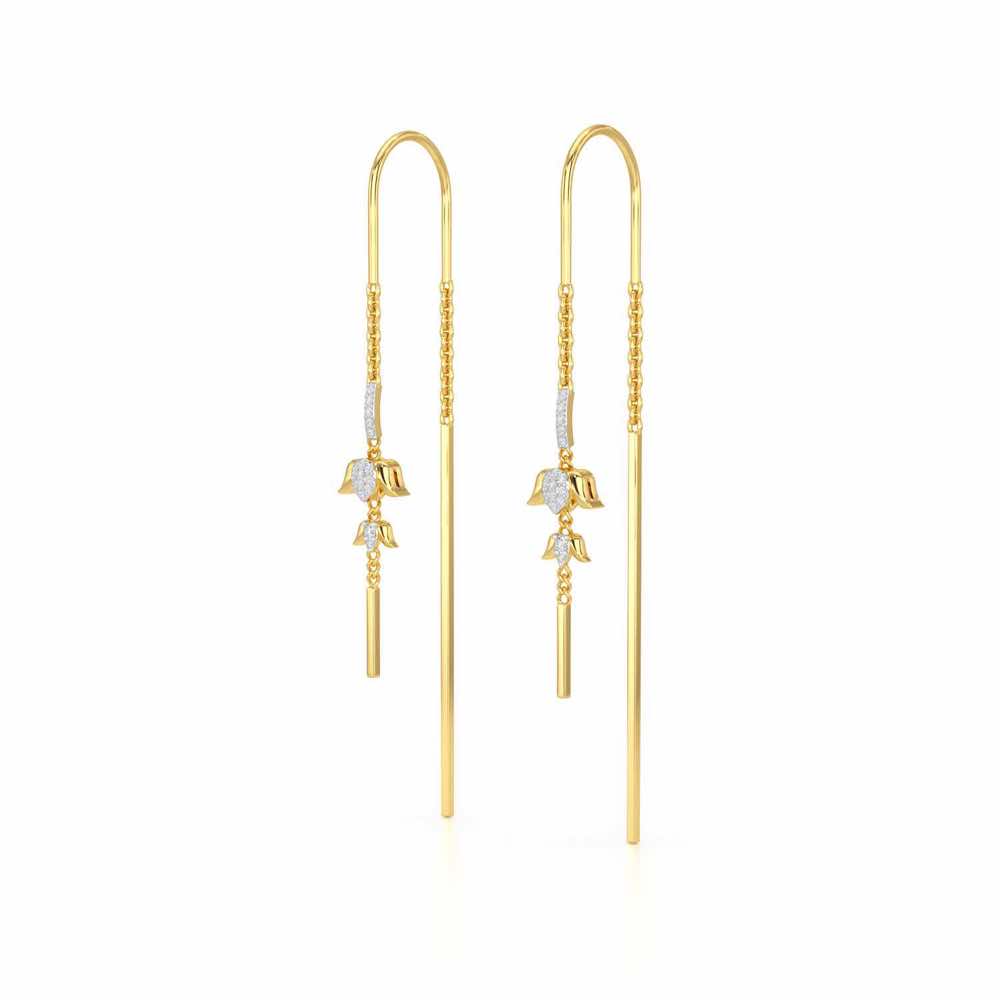 Bless Silver Dangler Earrings - Yellow Gold - Image 3