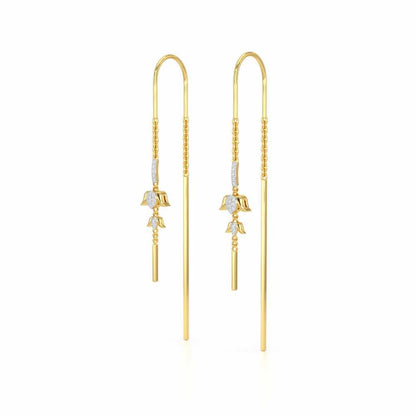 Bless Silver Dangler Earrings - Yellow Gold - Image 3