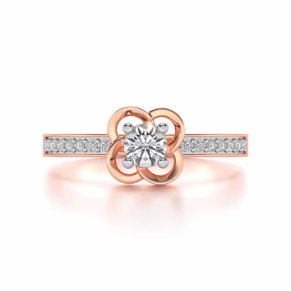 Blessing Solitaire Silver Ring - Rose Gold - Image 4