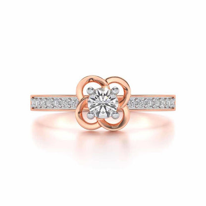 Blessing Solitaire Silver Ring - Rose Gold - Image 4