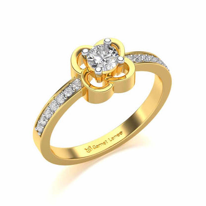 Blessing Solitaire Silver Ring - Yellow Gold - Image 1