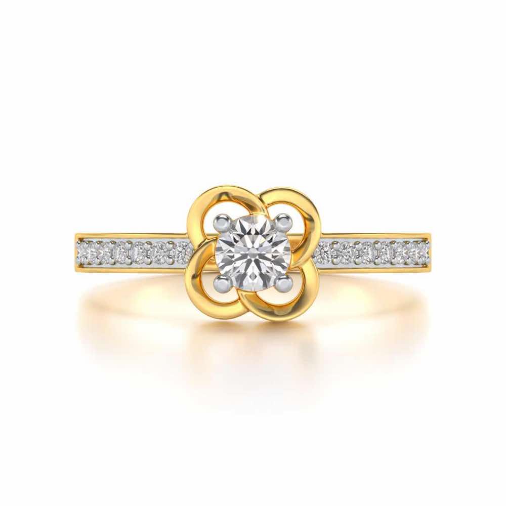 Blessing Solitaire Silver Ring - Yellow Gold - Image 4