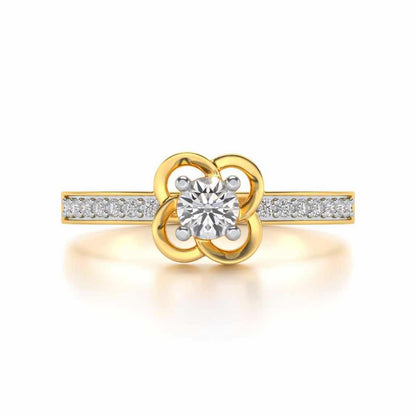 Blessing Solitaire Silver Ring - Yellow Gold - Image 4
