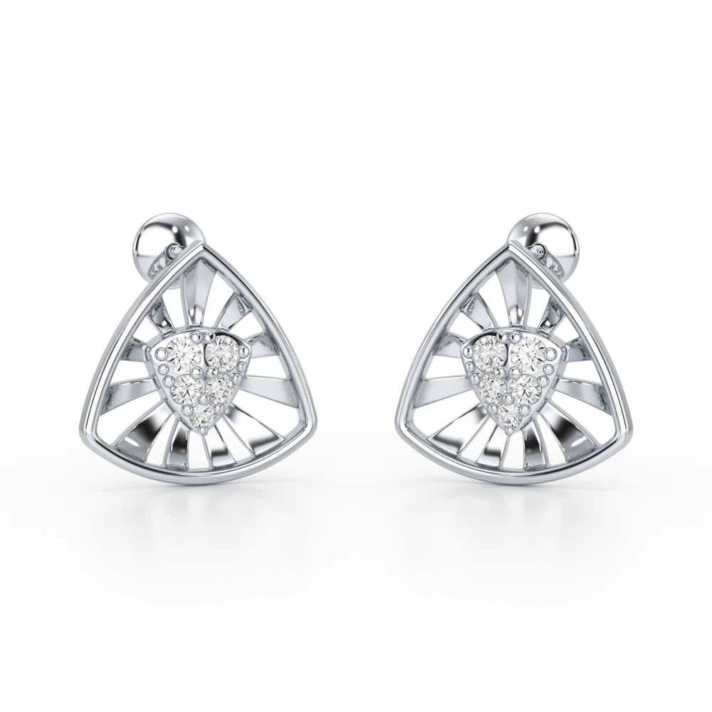 Bling Buddies Silver Earrings - White Gold - Image 1