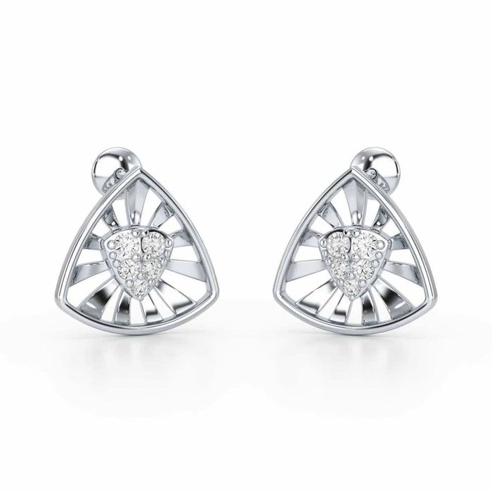 Bling Buddies Silver Earrings - White Gold - Image 1
