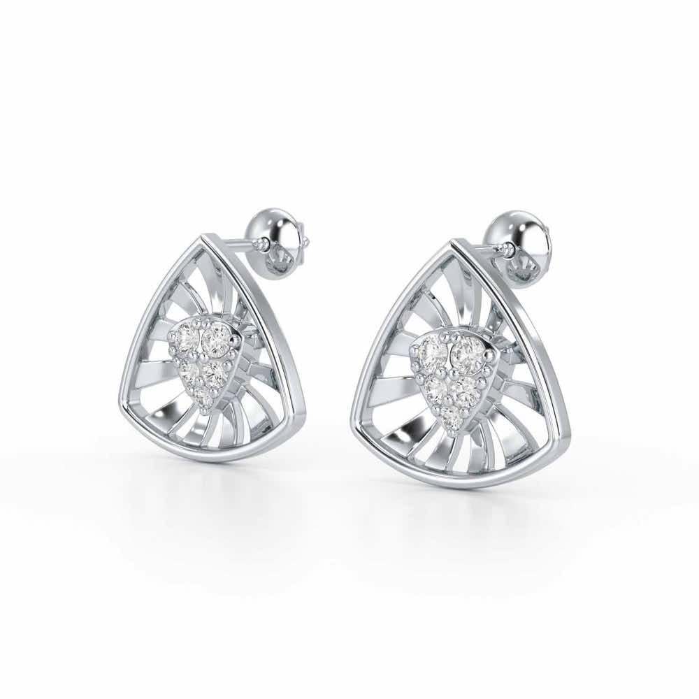 Bling Buddies Silver Earrings - White Gold - Image 3