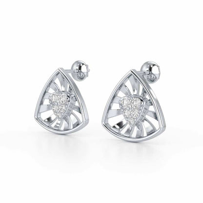 Bling Buddies Silver Earrings - White Gold - Image 3