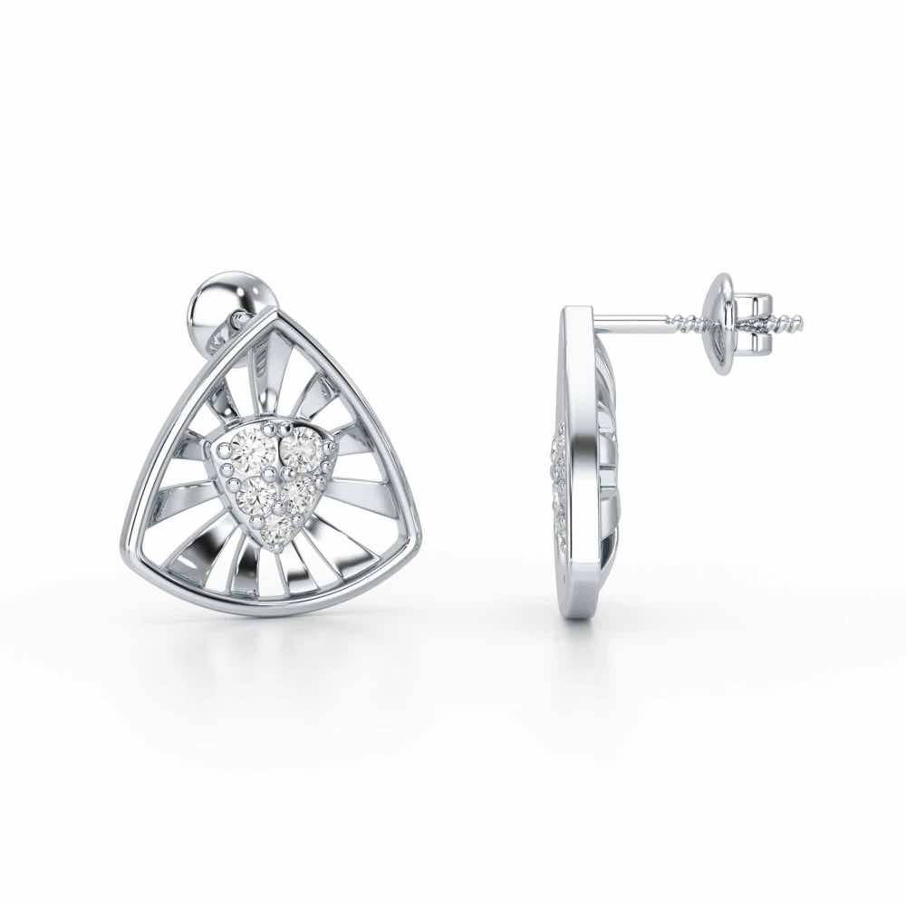 Bling Buddies Silver Earrings - White Gold - Image 4