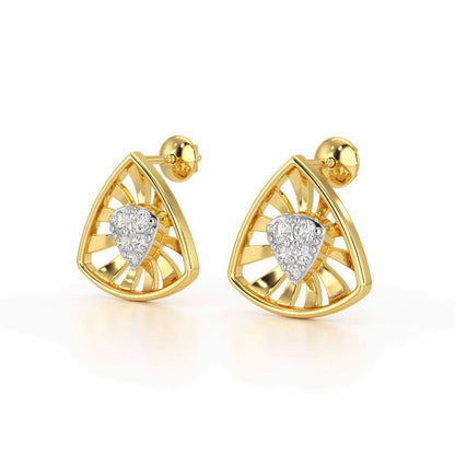 Bling Buddies Silver Earrings - Yellow Gold - Image 3