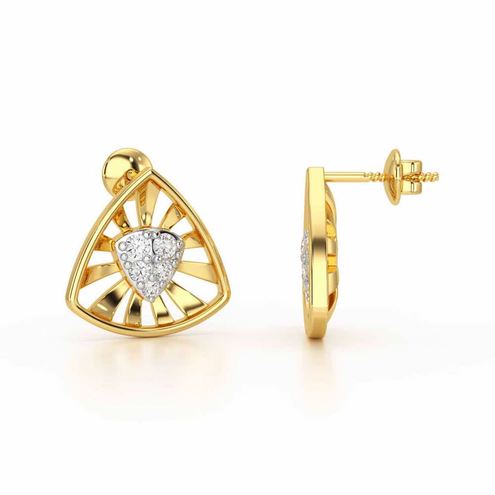 Bling Buddies Silver Earrings - Yellow Gold - Image 4