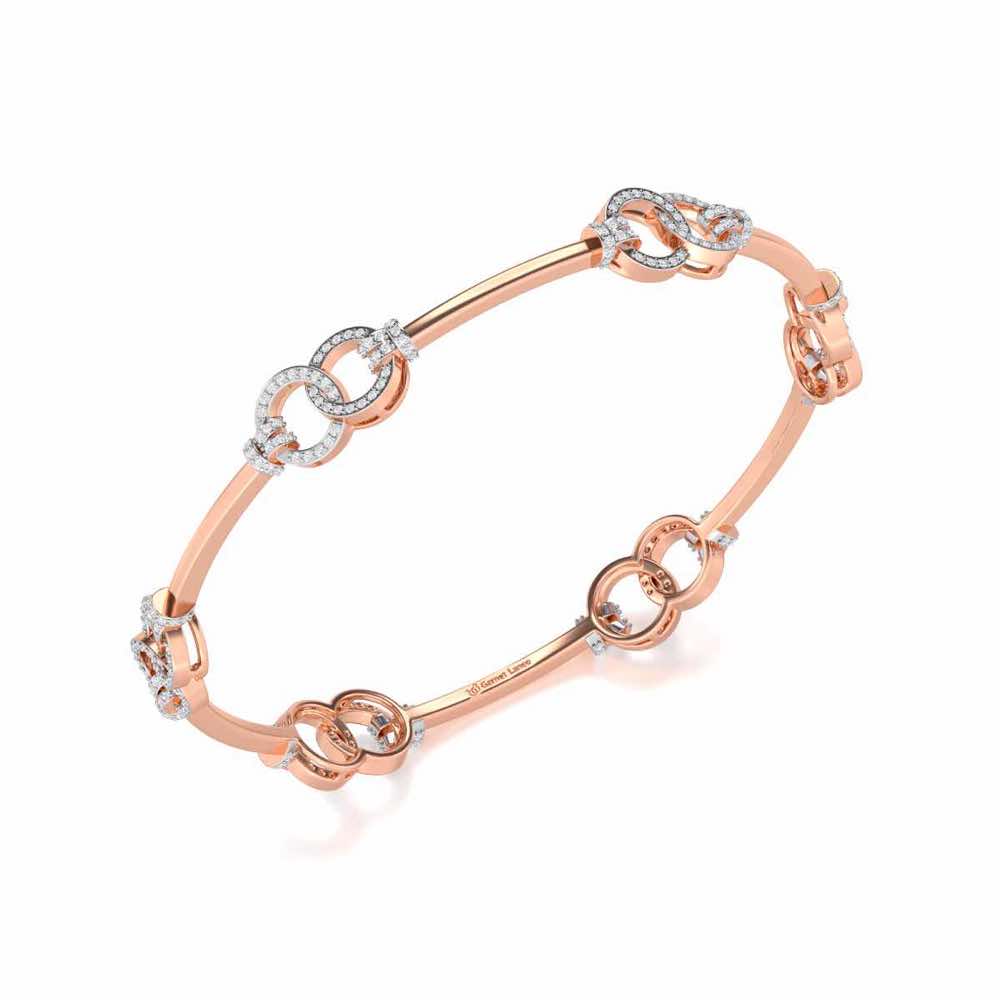 Bling Ring Silver Bangles - Rose Gold - Image 1