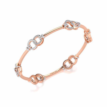 Bling Ring Silver Bangles - Rose Gold - Image 1