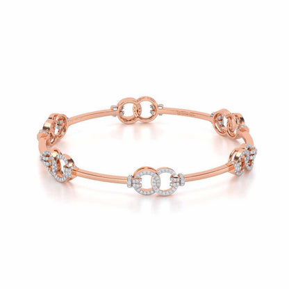 Bling Ring Silver Bangles - Rose Gold - Image 2